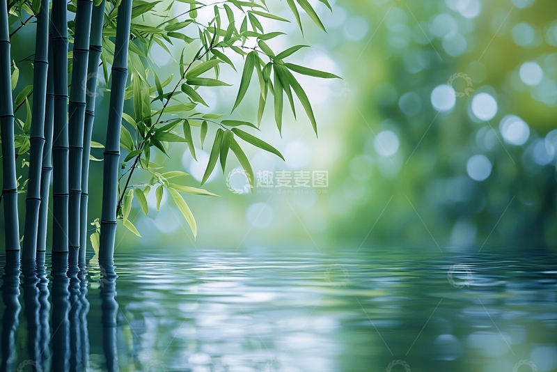 高清大图下载【趣麦麦图】竹林倒影