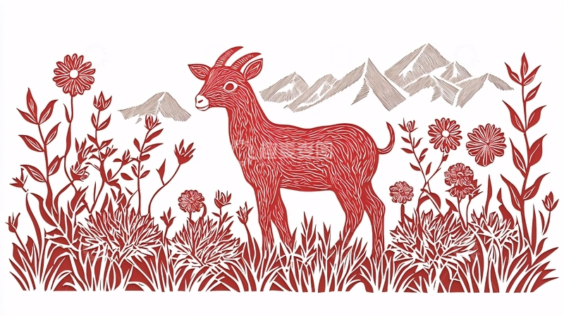 高清大图下载【趣麦麦图】红色山羊