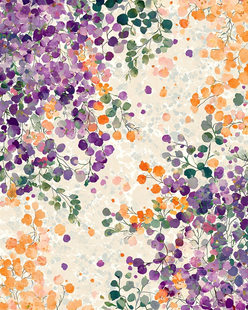 高清大图下载【趣麦麦图】水彩花卉背景13