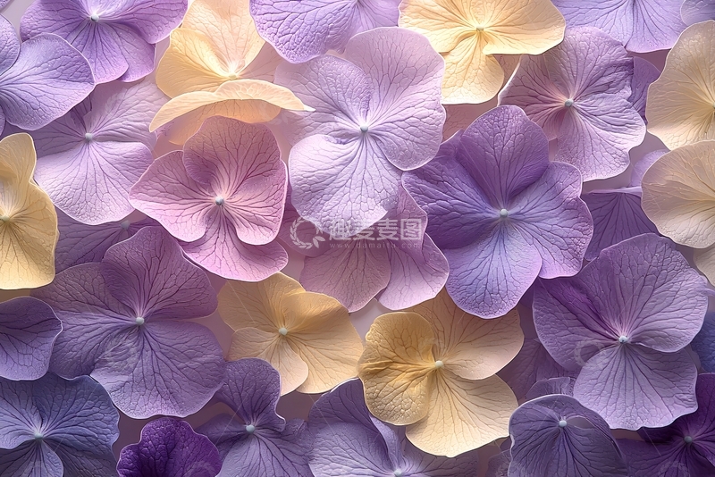 紫色绣球花瓣背景