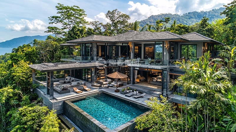 高清大图下载【趣麦麦图】热带雨林中的豪华别墅