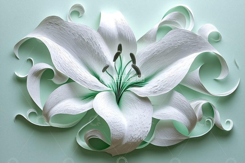 高清大图下载【趣麦麦图】纸艺百合花