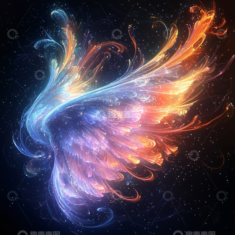 高清大图下载【趣麦麦图】光影翅膀