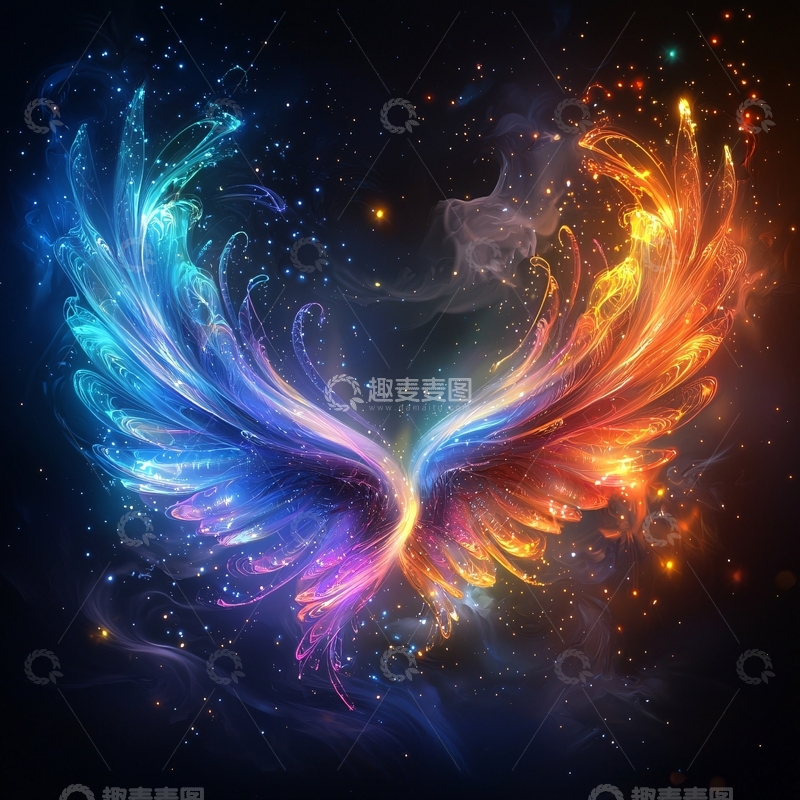 高清大图下载【趣麦麦图】光影翅膀