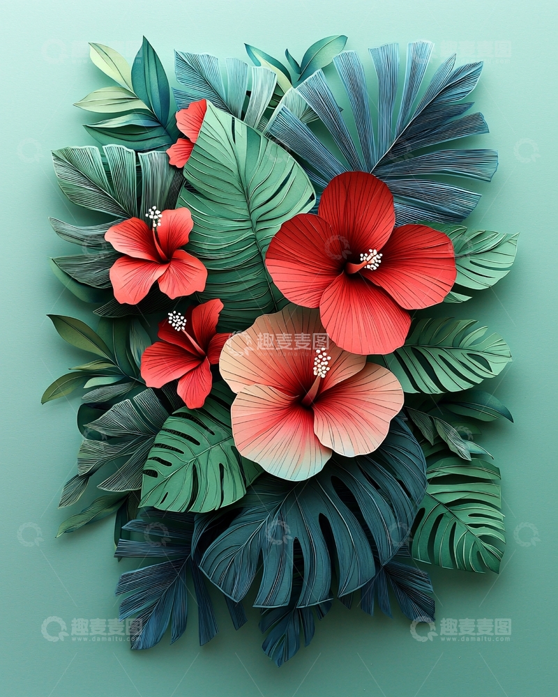 高清大图下载【趣麦麦图】纸艺花卉15