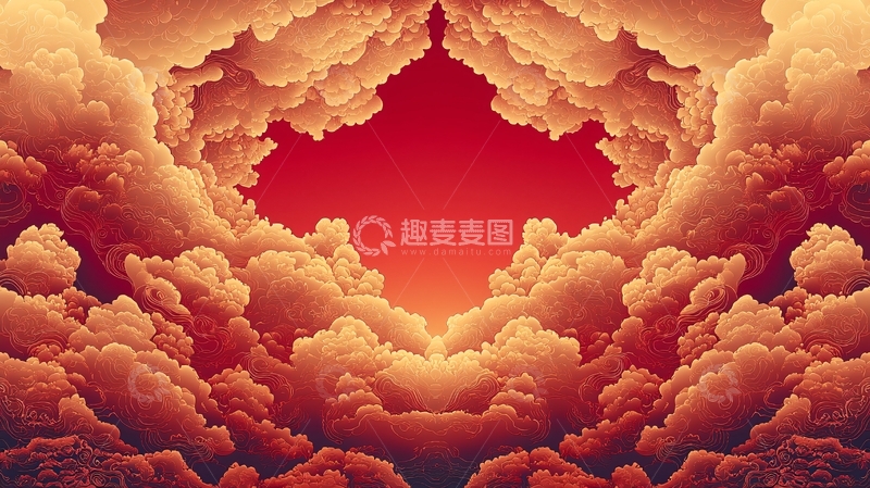 高清大图下载【趣麦麦图】红日云海