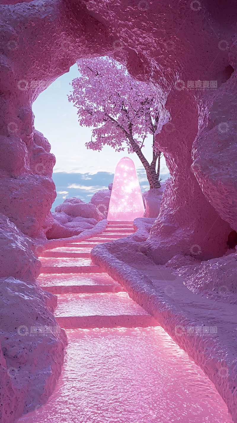 高清大图下载【趣麦麦图】粉色梦幻洞穴