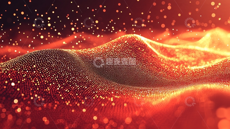 高清大图下载【趣麦麦图】抽象红色粒子