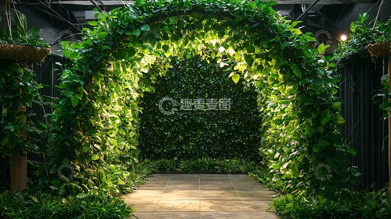 高清大图下载【趣麦麦图】绿植拱门通道