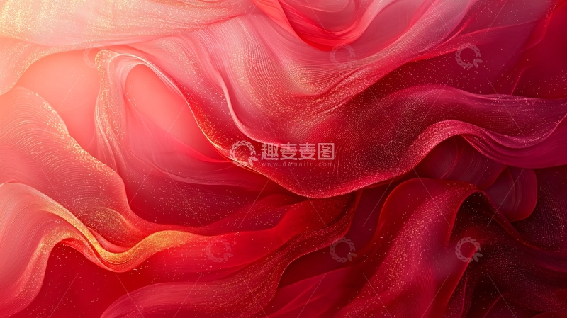 高清大图下载【趣麦麦图】红色丝绸褶皱质感