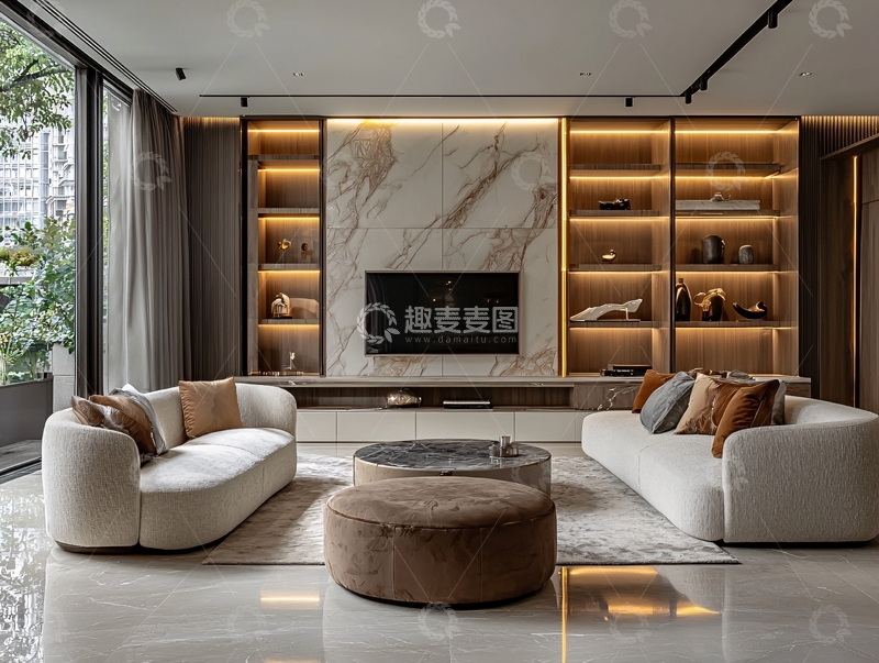 高清大图下载【趣麦麦图】现代轻奢客厅装修
