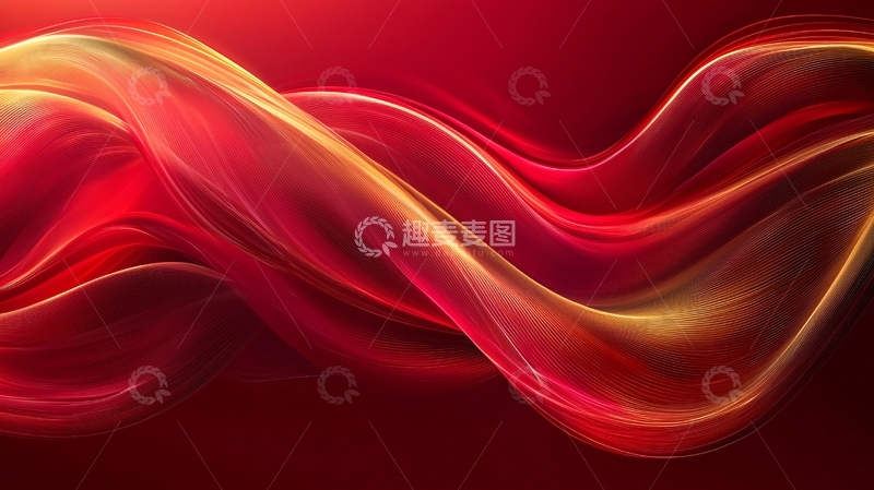 高清大图下载【趣麦麦图】红色丝绸般的光线流动