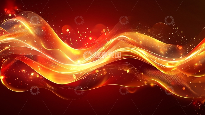 高清大图下载【趣麦麦图】红色火焰波浪背景