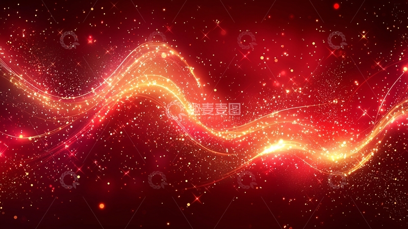 高清大图下载【趣麦麦图】红色能量波浪