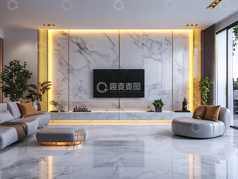 高清大图下载【趣麦麦图】现代轻奢客厅装修