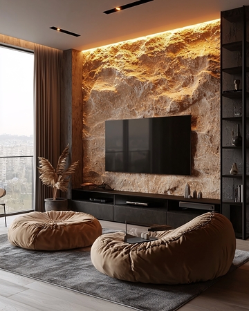 现代轻奢客厅电视背景墙