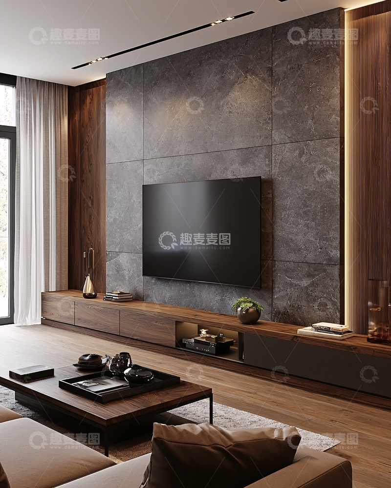 高清大图下载【趣麦麦图】现代简约电视背景墙