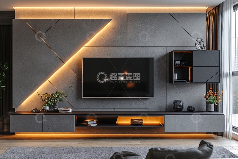 高清大图下载【趣麦麦图】现代简约电视背景墙