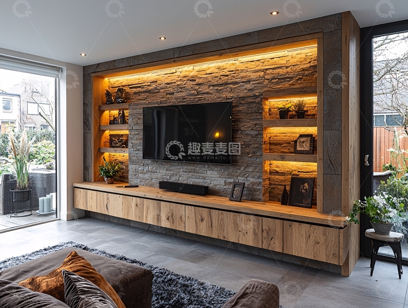 高清大图下载【趣麦麦图】现代简约电视背景墙