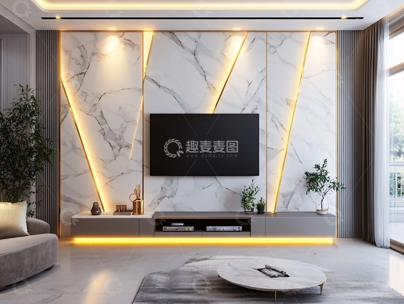 高清大图下载【趣麦麦图】现代简约电视背景墙