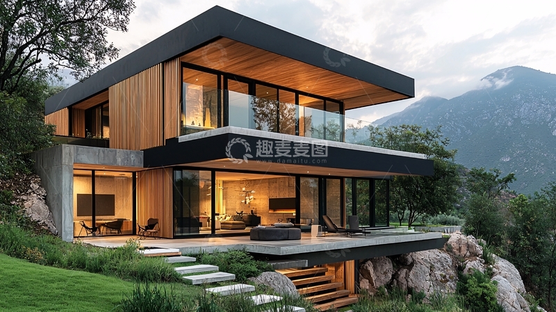 高清大图下载【趣麦麦图】现代简约山景别墅3