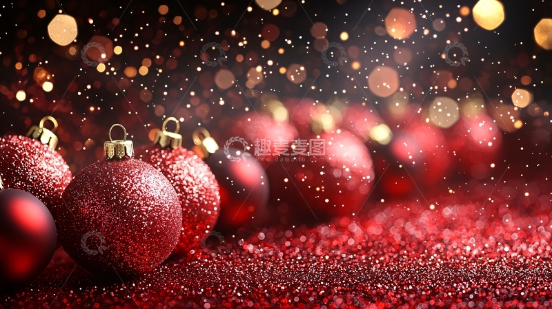 高清大图下载【趣麦麦图】红色圣诞球