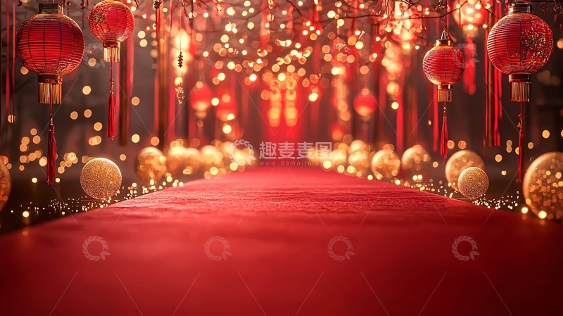 高清大图下载【趣麦麦图】红灯笼喜庆背景图