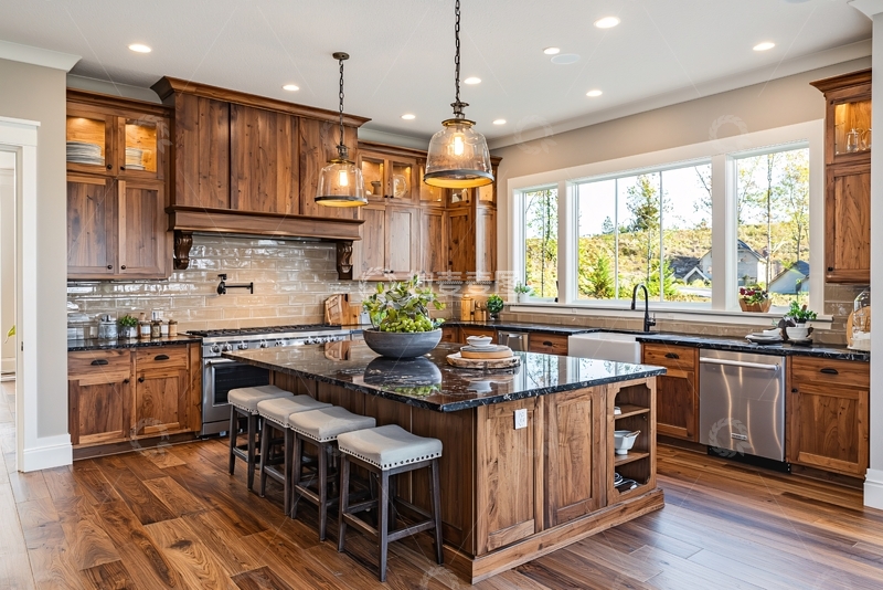 高清大图下载【趣麦麦图】美式乡村风格厨房