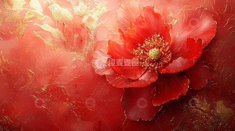 高清大图下载【趣麦麦图】红色罂粟花特写