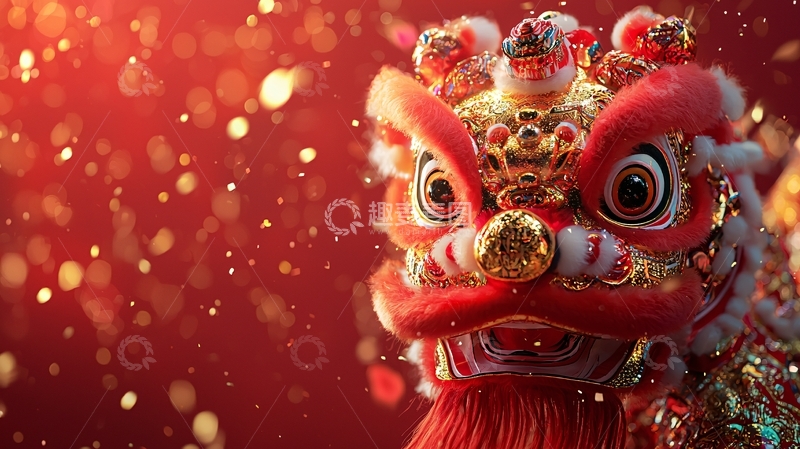 高清大图下载【趣麦麦图】红红火火的舞狮