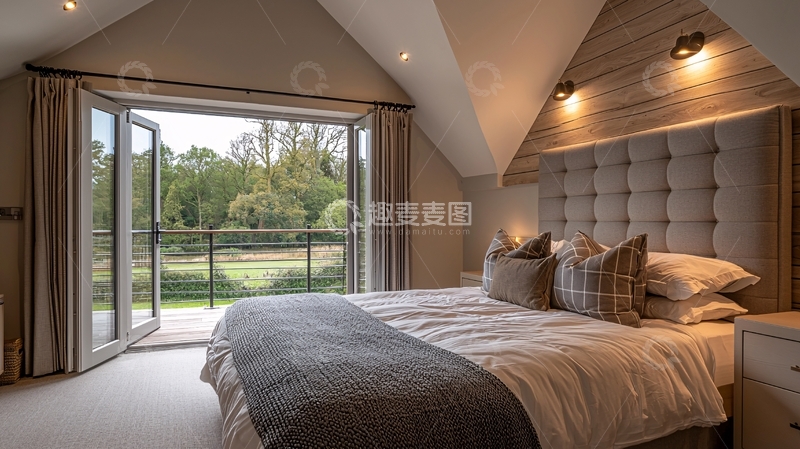 高清大图下载【趣麦麦图】田园风卧室景观阳台