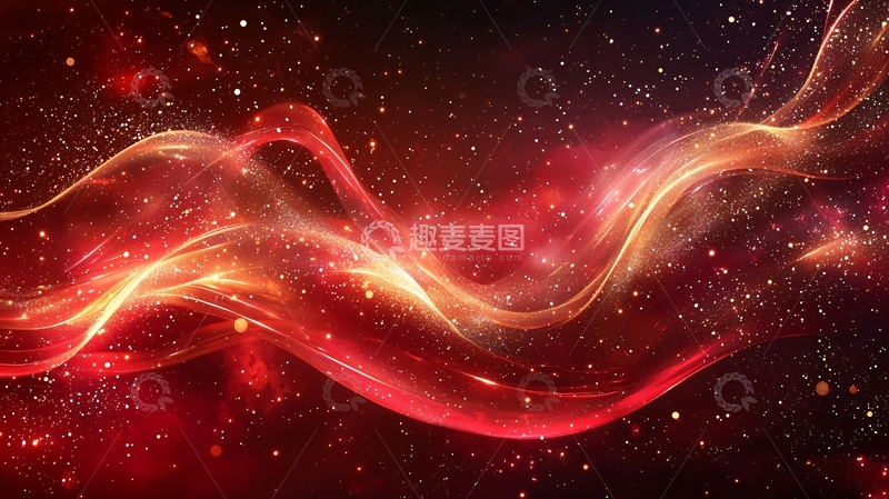 高清大图下载【趣麦麦图】红色能量波浪