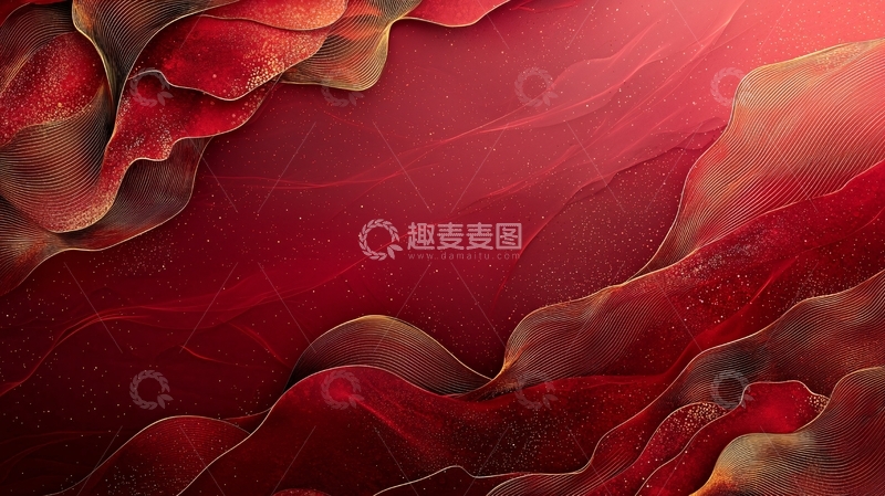 高清大图下载【趣麦麦图】抽象红色液体流动