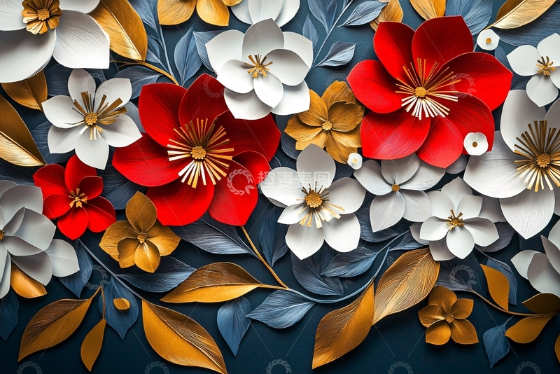 高清大图下载【趣麦麦图】立体花朵