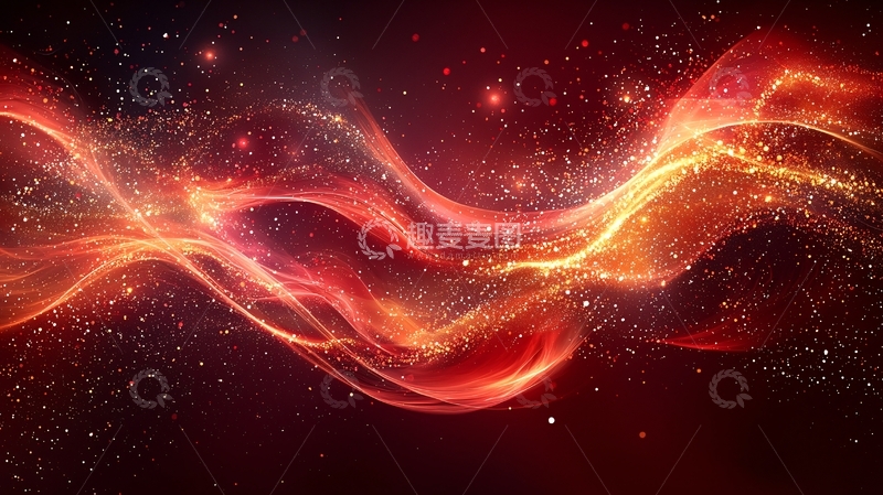 高清大图下载【趣麦麦图】红色能量波浪