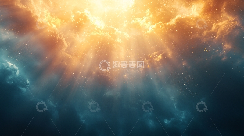 高清大图下载【趣麦麦图】光线穿透乌云