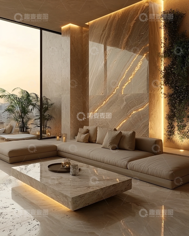 高清大图下载【趣麦麦图】现代轻奢风客厅装修