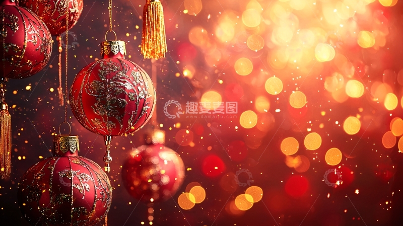 高清大图下载【趣麦麦图】红球圣诞装饰