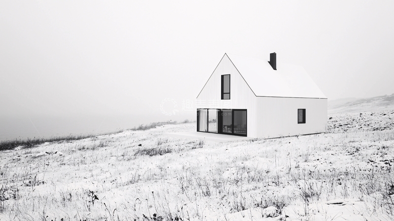 高清大图下载【趣麦麦图】极简风格白色小屋