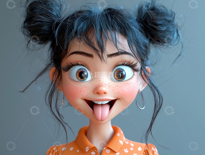 高清大图下载【趣麦麦图】卡通女孩114