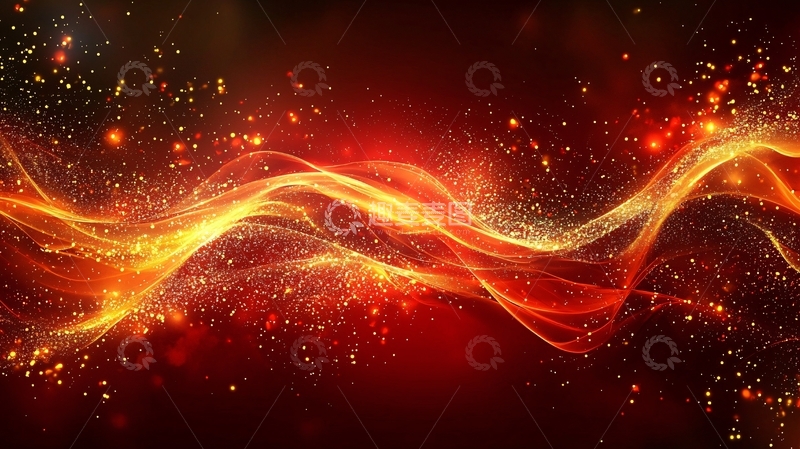 高清大图下载【趣麦麦图】红色能量波浪
