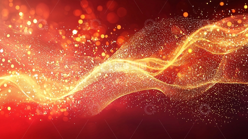 高清大图下载【趣麦麦图】红色粒子光波