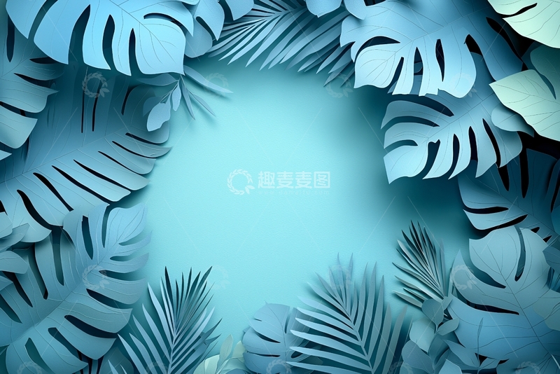 高清大图下载【趣麦麦图】蓝色植物背景