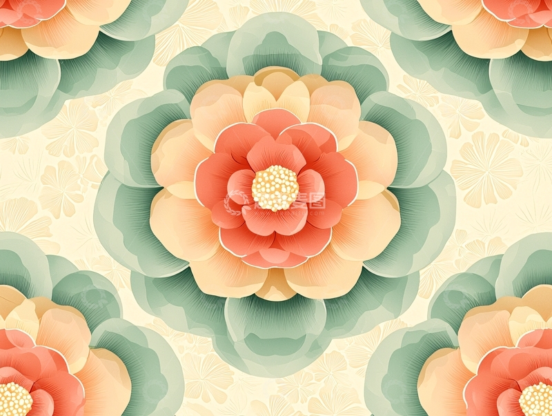 高清大图下载【趣麦麦图】复古花卉图案