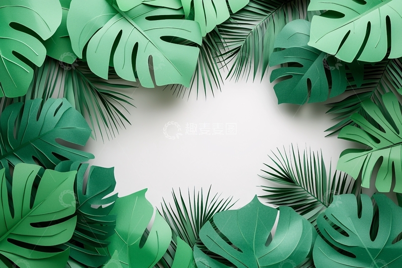 高清大图下载【趣麦麦图】绿叶植物背景图