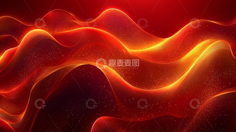 高清大图下载【趣麦麦图】红色波浪抽象背景