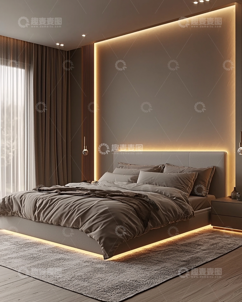 高清大图下载【趣麦麦图】现代简约卧室设计114