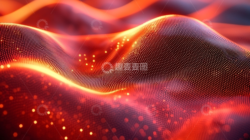 高清大图下载【趣麦麦图】流动的红色能量波纹