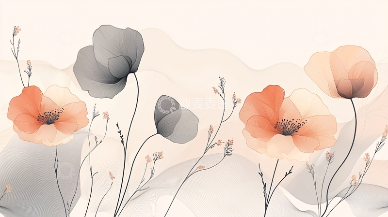 高清大图下载【趣麦麦图】水彩花朵