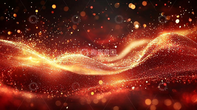 高清大图下载【趣麦麦图】红色粒子流光